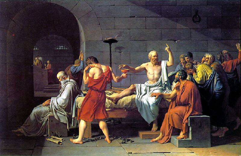 La mort de Socrate" par Jean-Louis David (1787),